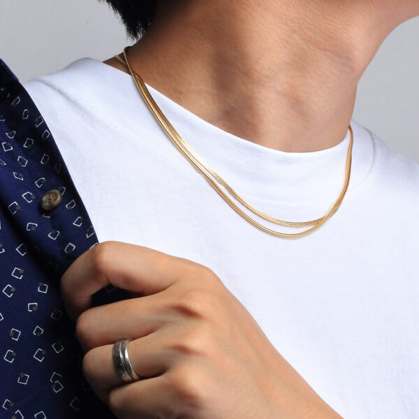 24K Gold Plated Snake Rope Witdth 2mm Chain - Image 5