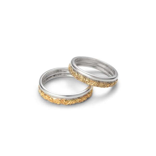 Arbesque 24K Gold Plated Pair Ring