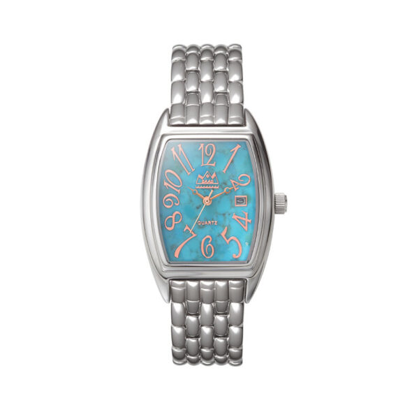 Turquoise Toneau Quartz 29mm Watch, Stainless Steel band