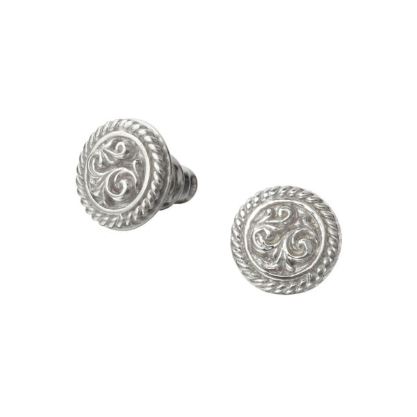 Rhodium Plated Arabesque Stud Earrings