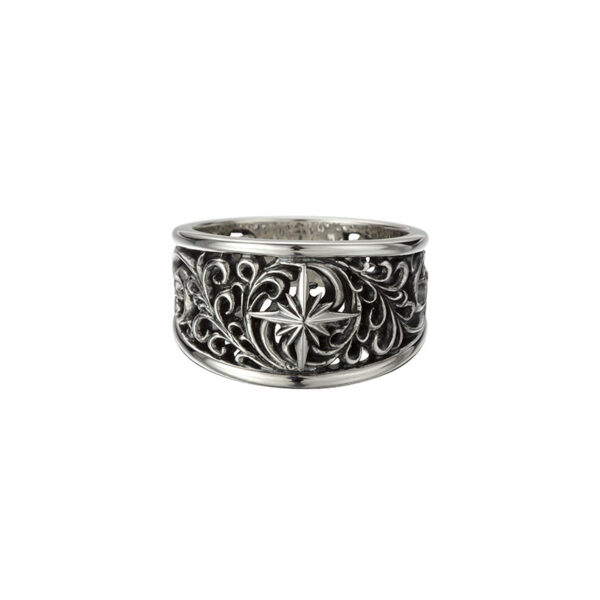 Sun Symbol and Arabesque Ring