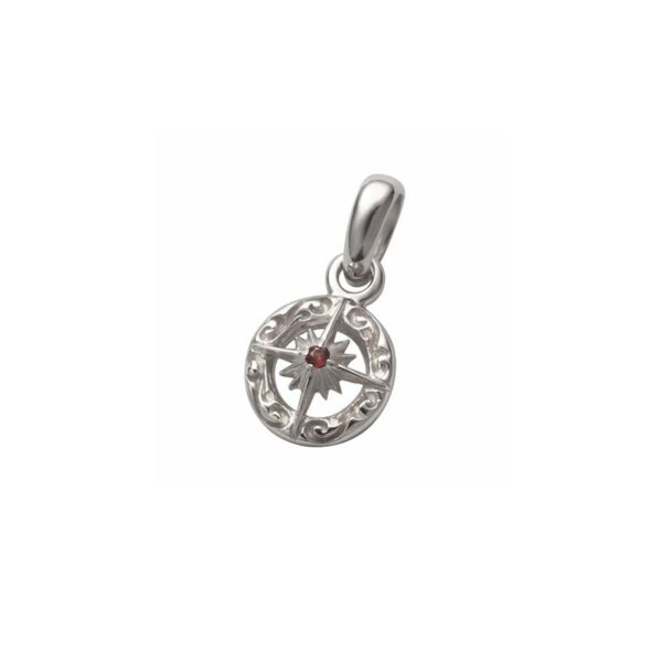 January Birthstone Garnet Sun Symbol and Arabesque Pendant - Image 2