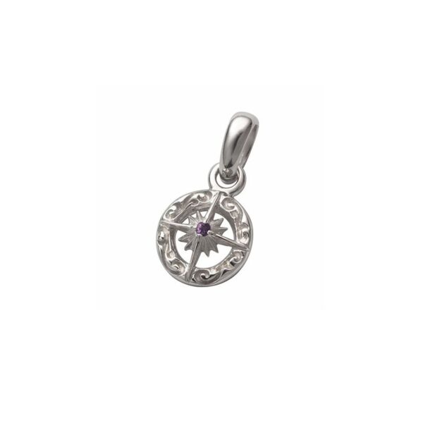 February Birthstone Amethyst Sun Symbol and Arabesque Pendant - Image 2