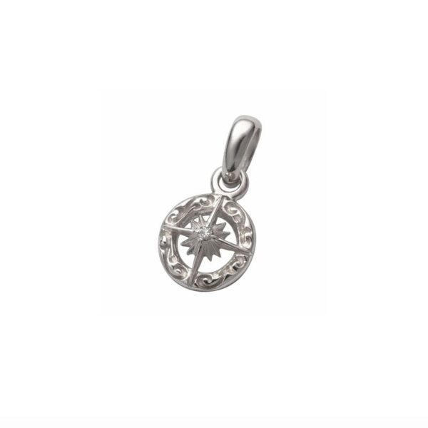 April Birthstone Diamond Sun Symbol and Arabesque Pendant - Image 2