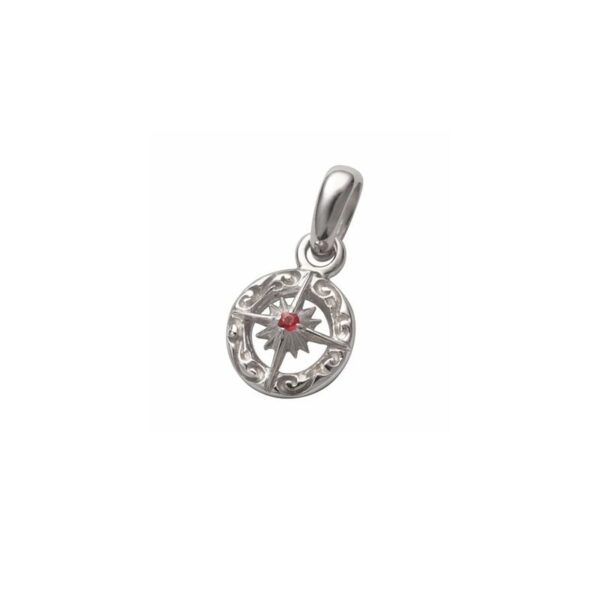 July Birthstone Ruby Sun Symbol and Arabesque Pendant - Image 2