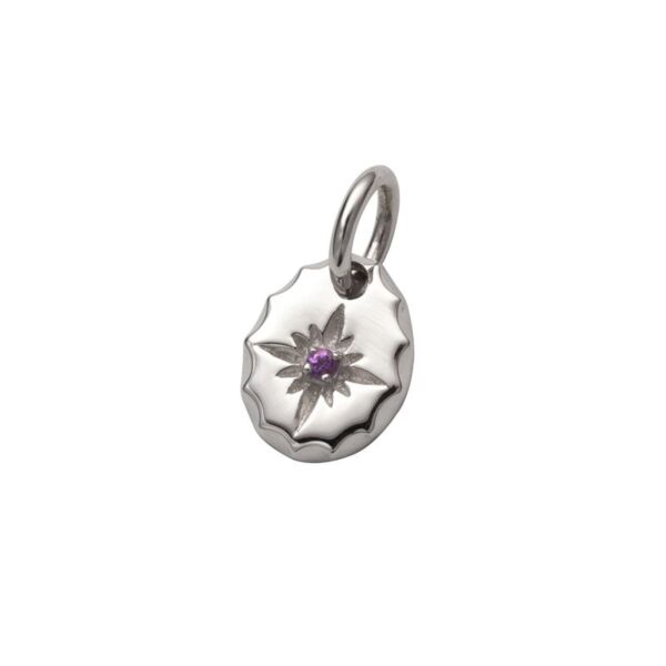 February Birthstone Amethyst Sun Symbol Pendant - Image 2