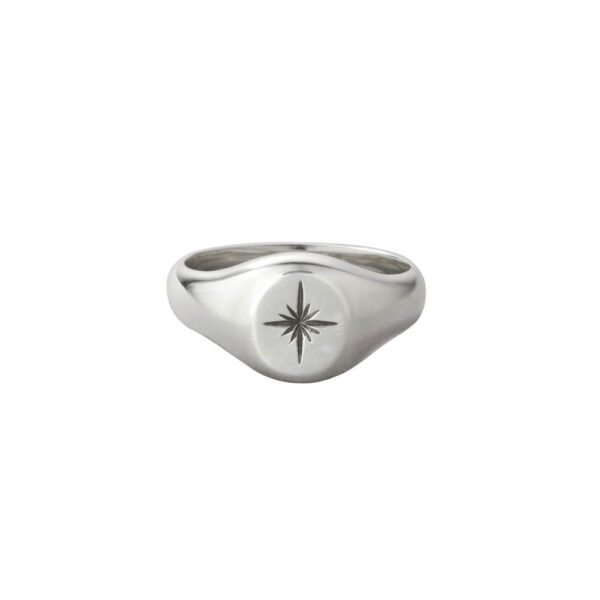 Sun Symbol Round Signet Ring