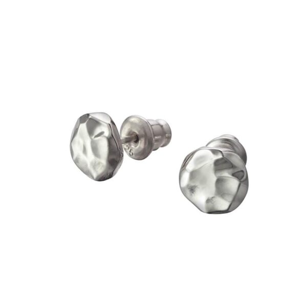 Sterling Silver Collection Hammered Stud Earrings