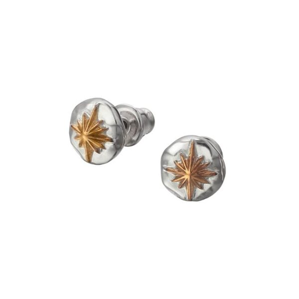 Sun Symbol Hammerwork Stud Earrings