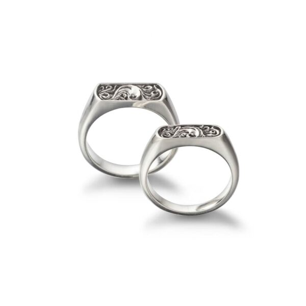 Arabesque Square Signet Pair Ring