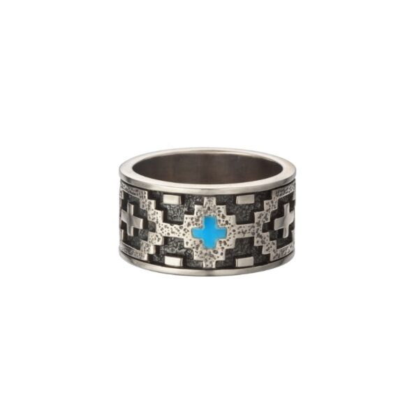 SAAD Premium Turquoise Chimayo Inlay Ring