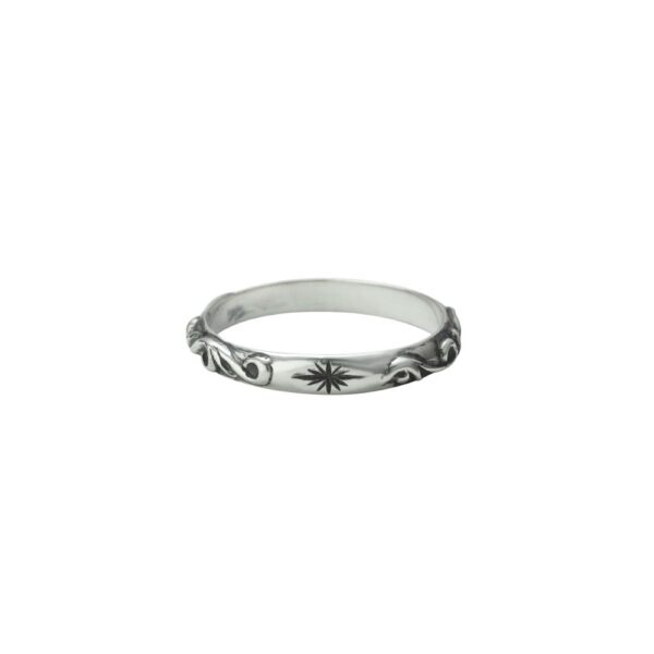 Sun Symbol and Arabesque Ring, Slim