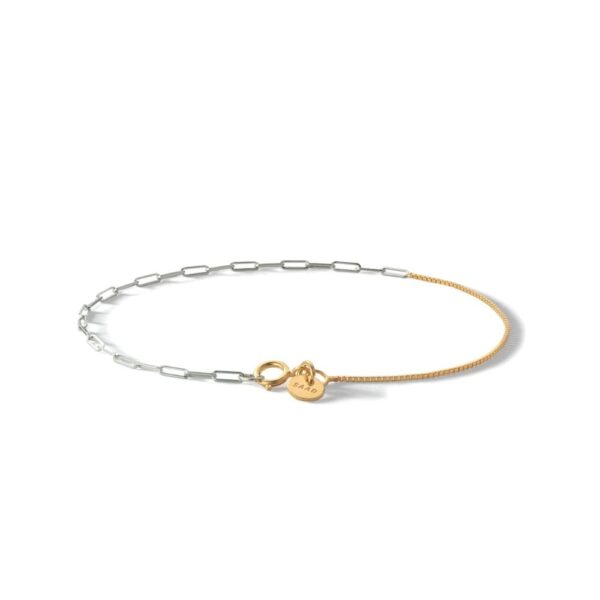 Combined 24K Gold Plated and 925 Silver Chain Bracelet