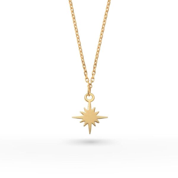 Diamond 24K Gold Plated Sun Symbol Necklace, Small - Image 2