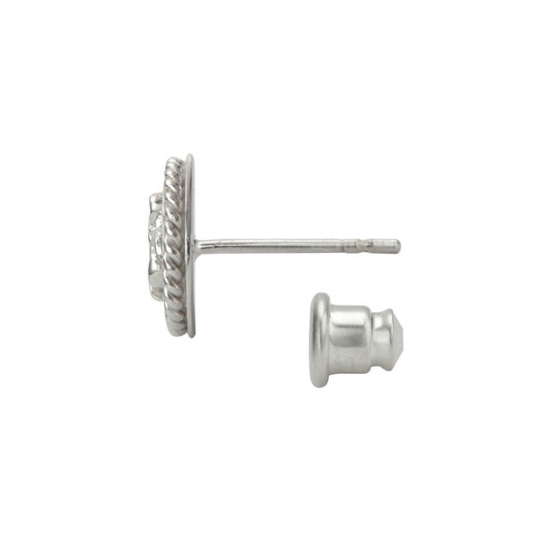 Rhodium Plated Arabesque Stud Earrings - Image 2