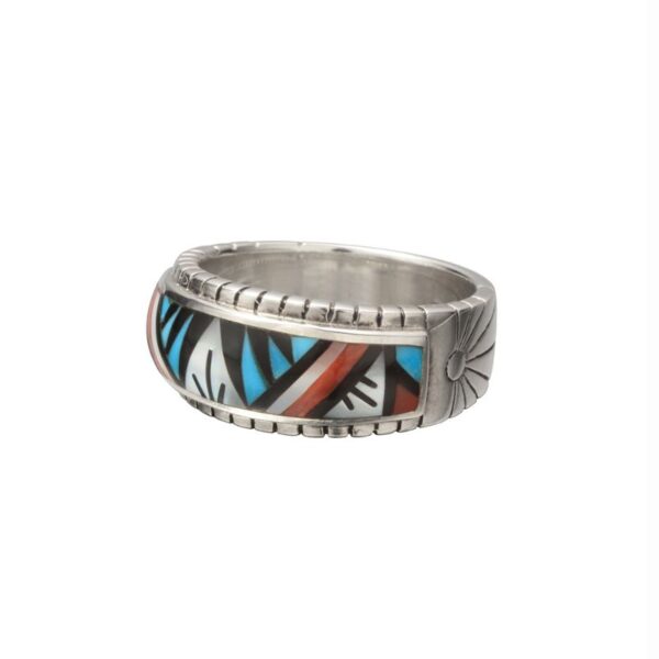 SAAD Premium Mix Gemstone Channel Inlay Ring - Image 2