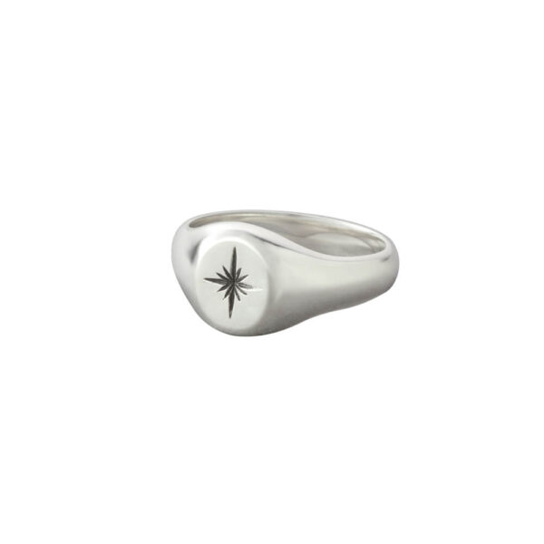 Sun Symbol Round Signet Ring - Image 2