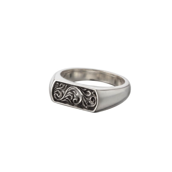 Arabesque Square Signet Ring, Slim - Image 2