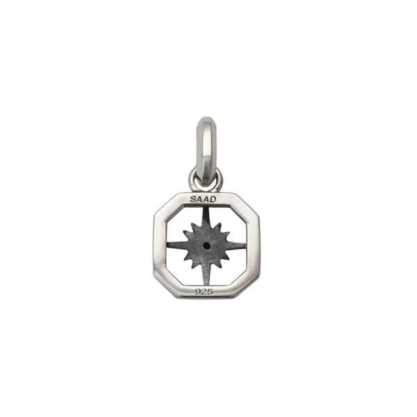 January Birthstone Garnet Sun Symbol Square Pendant - Image 2