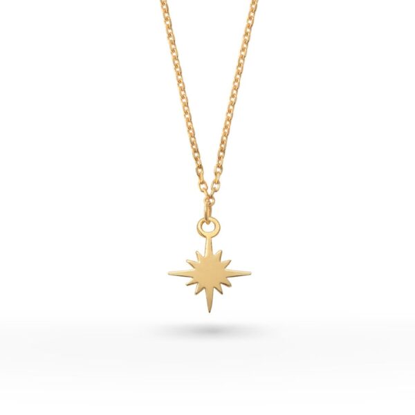 24K Gold Plated Sun Symbol Necklace, Small - Image 2