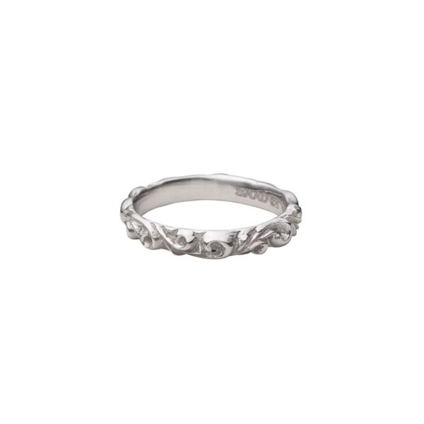 Rhodium Plated Arabesque Eternity Ring, Small - Image 2