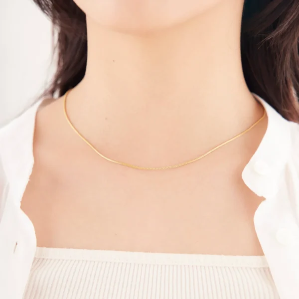 Sana 18K Gold Plated Snake Chain Necklace - Image 4