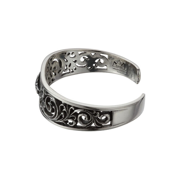 Sun Symbol and Arabesque Openwork Bangle - Image 3