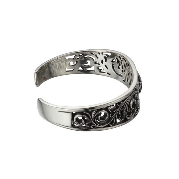 Sun Symbol and Arabesque Openwork Bangle - Image 4