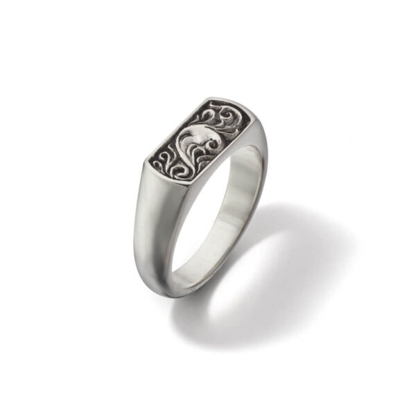 Arabesque Square Signet Ring, Slim - Image 5