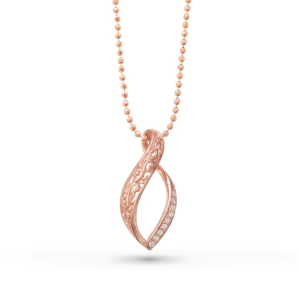 Sana Zirconia 10K Pink Gold Plated Twist Necklace