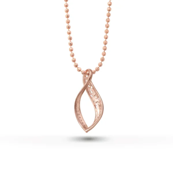 Sana Zirconia 10K Pink Gold Plated Twist Necklace - Image 2