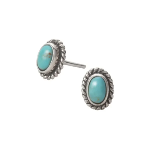 Turquoise Oval Stud Earrings