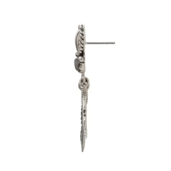 Feather Labradorite Wirework Stud Earring - Image 2