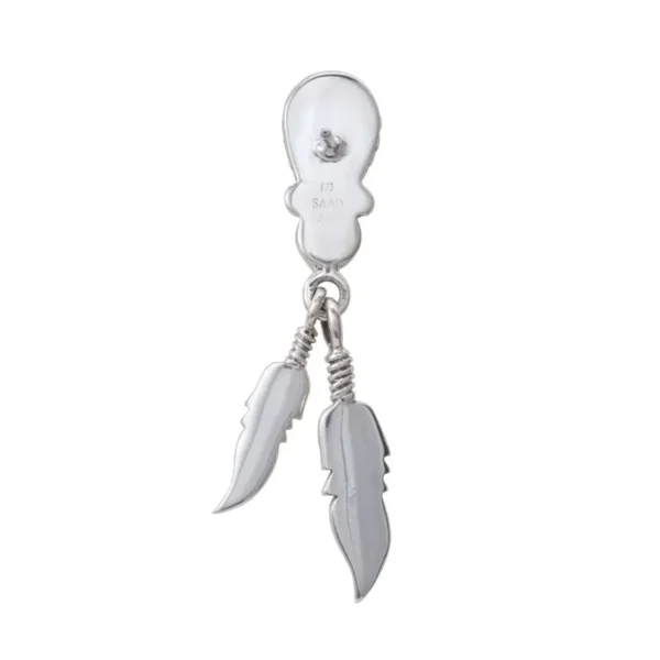 Feather Onyx Wirework Stud Earring - Image 3