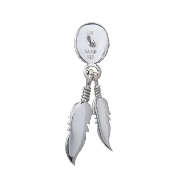 Feather Rainbow Moonstone Stud Earrings - Image 3