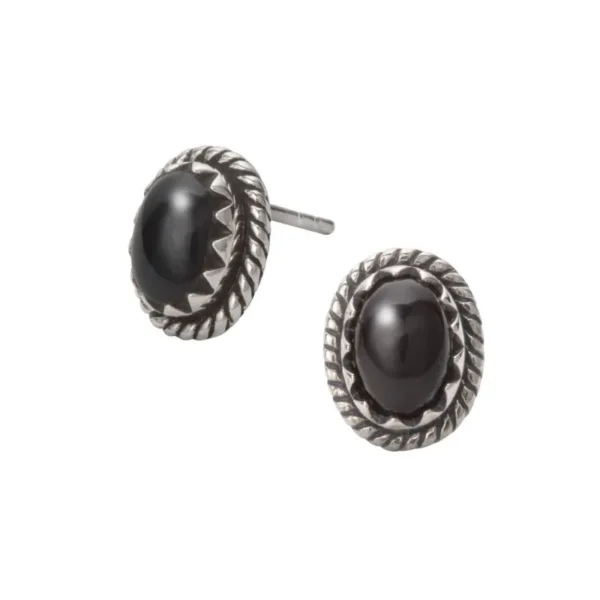 Onyx Wirework Oval Stud Earrings