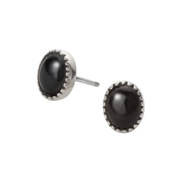 Onyx Oval Stud Earrings