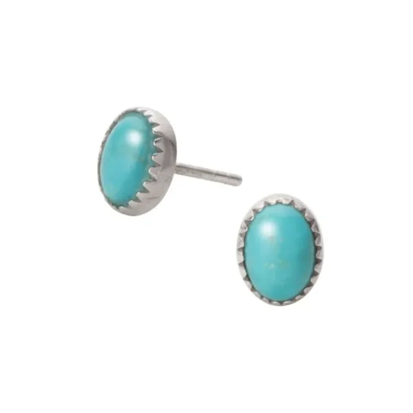 Turquoise Oval Stud Earrings