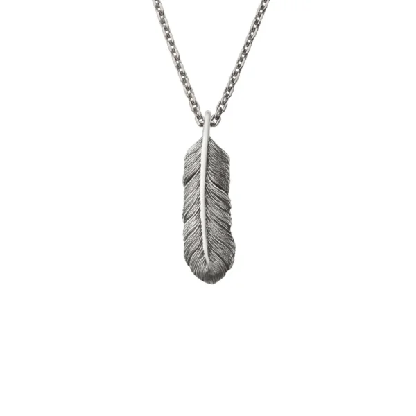 Feather Left Facing Pendant, Small