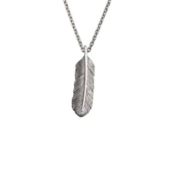 Feather Right Facing Pendant, Small