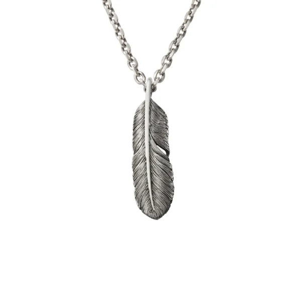 Feather Left Facing Pendant, Medium