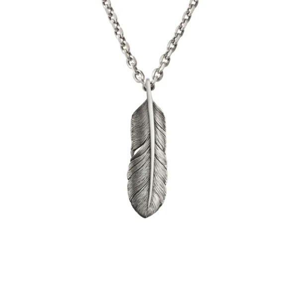 Feather Right Facing Pendant, Medium