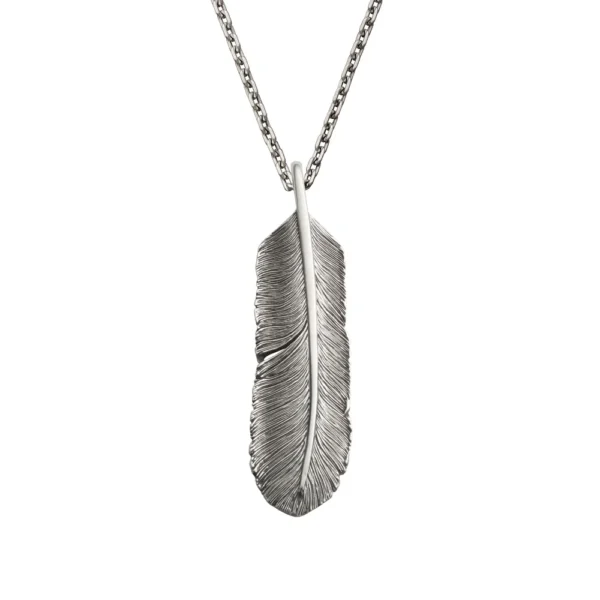 Feather Right Facing Pendant, Large