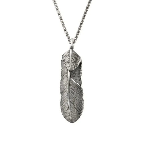 Feather Heart Left Facing Pendant