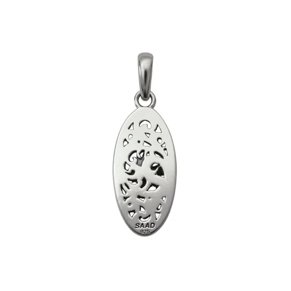 Sun Symbol and Arabesque Oval Pendant - Image 3