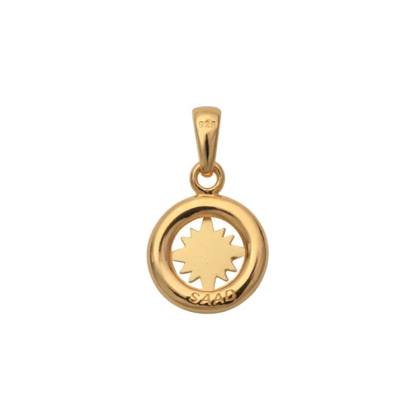 18K Gold Plated Sun Symbol and Arabesque Openwork Pendant - Image 3