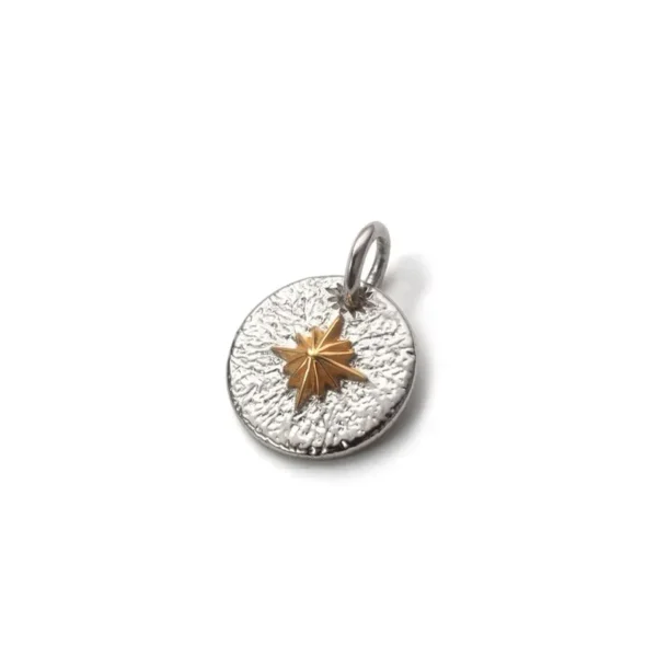 Sun Symbol 18K Gold Plated Tufa Cast Pendant - Image 2