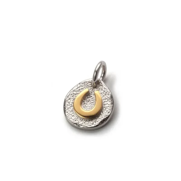 Horseshoe 18K Gold Plated Tufa Cast Pendant - Image 2