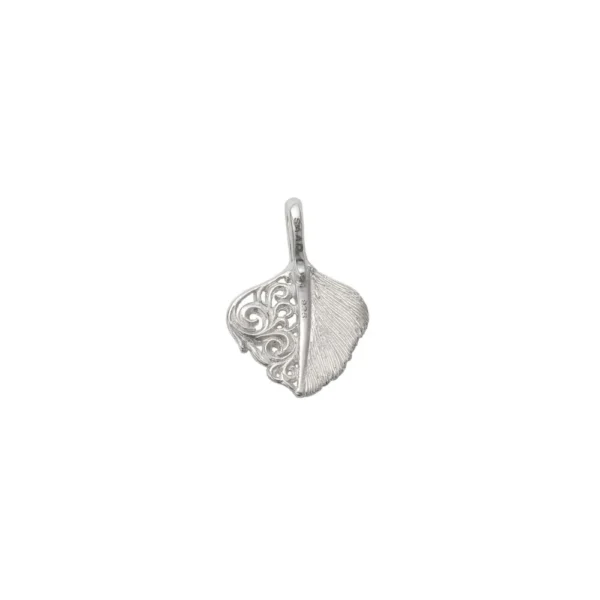 Feather Arabesque Openwork Heart Shaped Pendant - Image 2