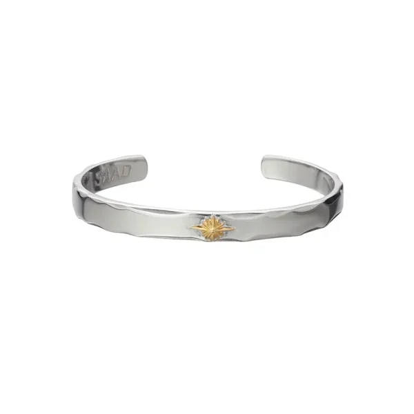 Sun Symbol 18K Gold Plated Bangle, Slim